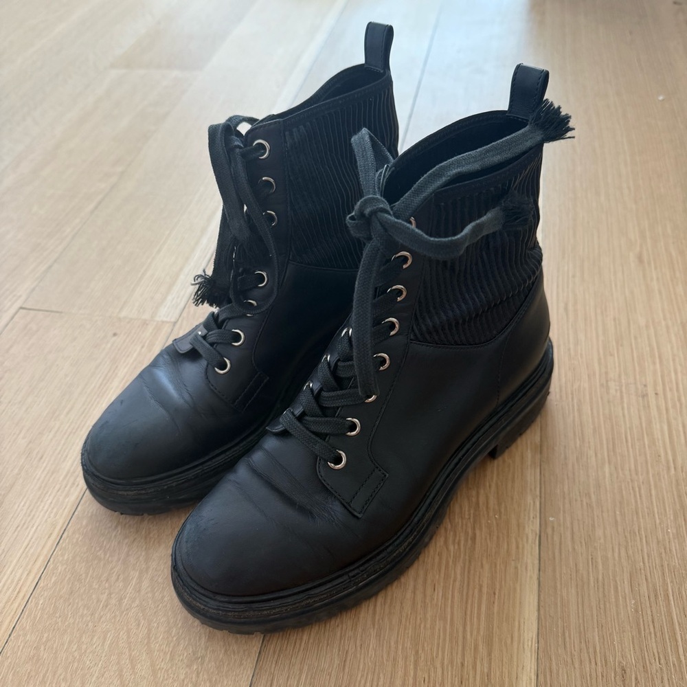Gianvito Rossi Black Lace-Up Women's Boots Black Size 36.5